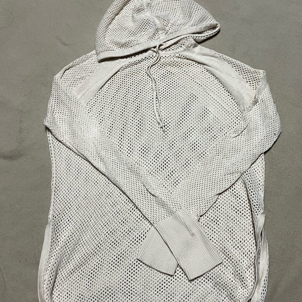 CAbi Mesh Hoodie #5587  Cream Size Small *Price Drop*